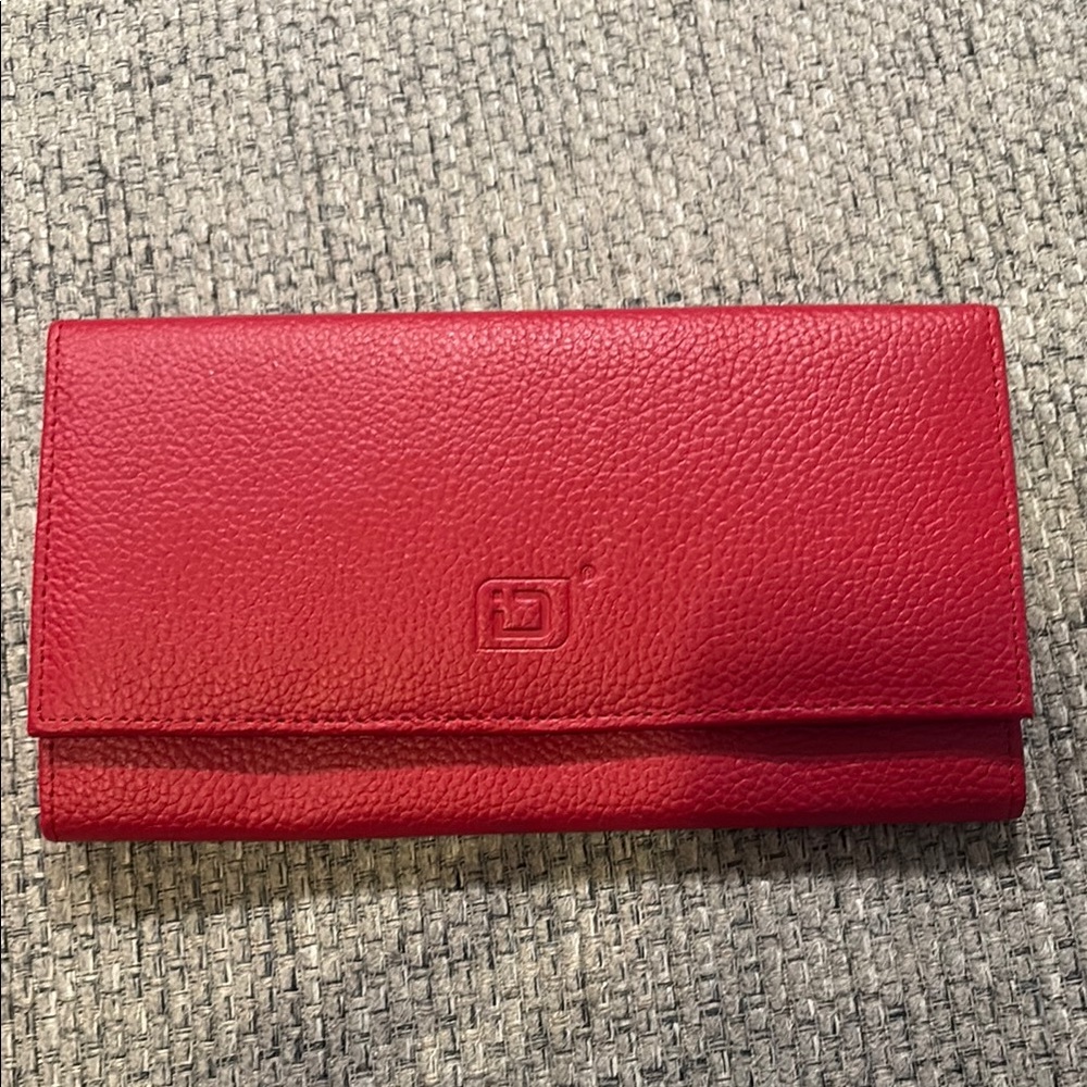 RFID Red Leather Women's Wallet never used